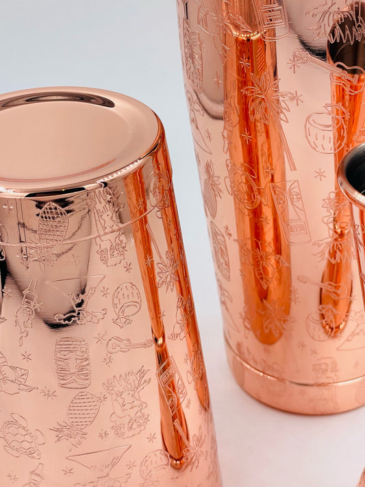 SHAKER BOSTON GRABADO TIKI COPPER